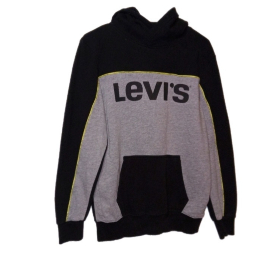 Levi Strauss Hoodie Pullover Black Grey Yellow XL 13-15 yrs